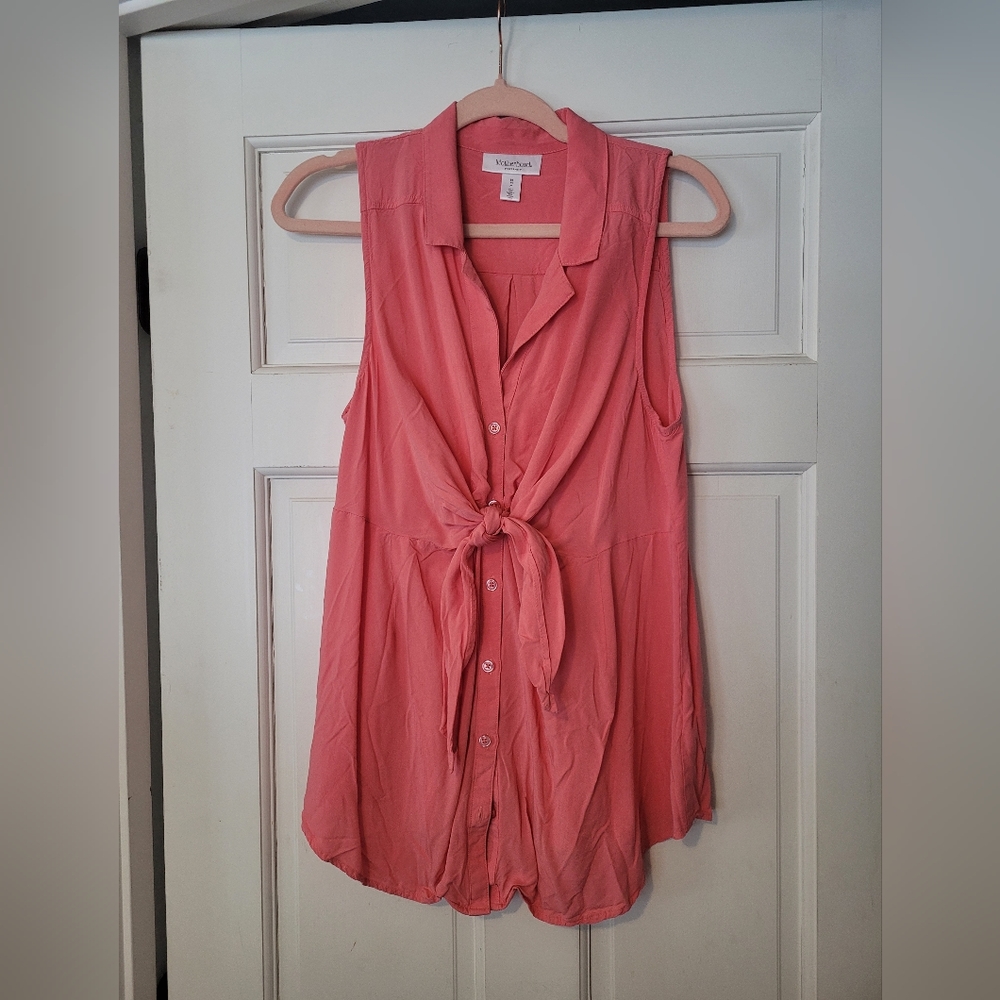 Motherhood Maternity pink sleeveless nursing blouse